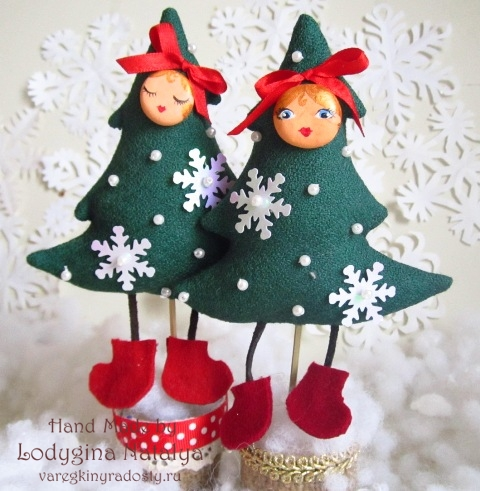 Подборка для вдохновения елочных игрушек и интересных деталей к Новому году из ФЕТРА