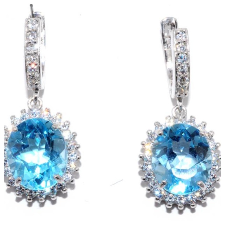 Серебряные серьги с топазом 3000р