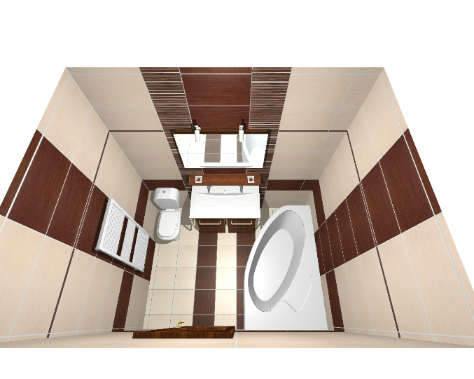 Коричнево-бежевая ванна