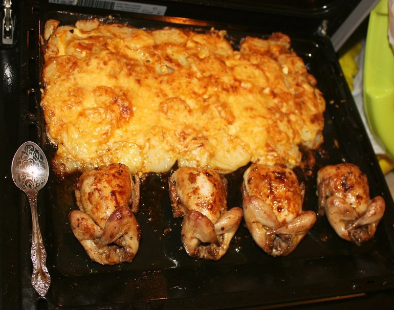 В меню сегодня перепёлки и борщец :)