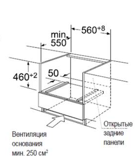 Вентиляция встроенного духового шкафа