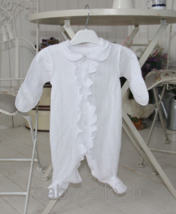 Новинка, Комплект. Комбинезон + чепчик с рюшей