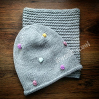 Детская шапка попкорн и снуд