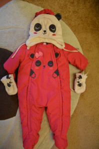 Новые шапка и варежки весна-осень размер 6-12мес