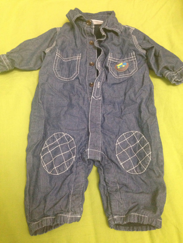 утепленнай джинсовый комбинезон 62см