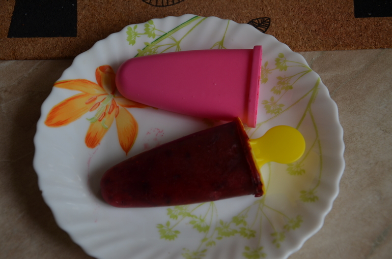 Ягодное мороженное из клюквы и черной смородины..