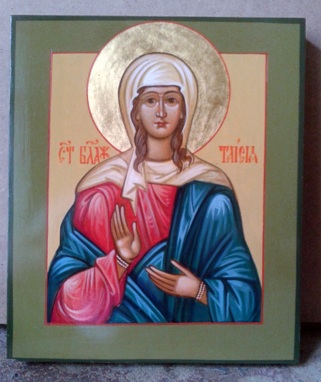 Процесс написания иконы. Св. Таисия.