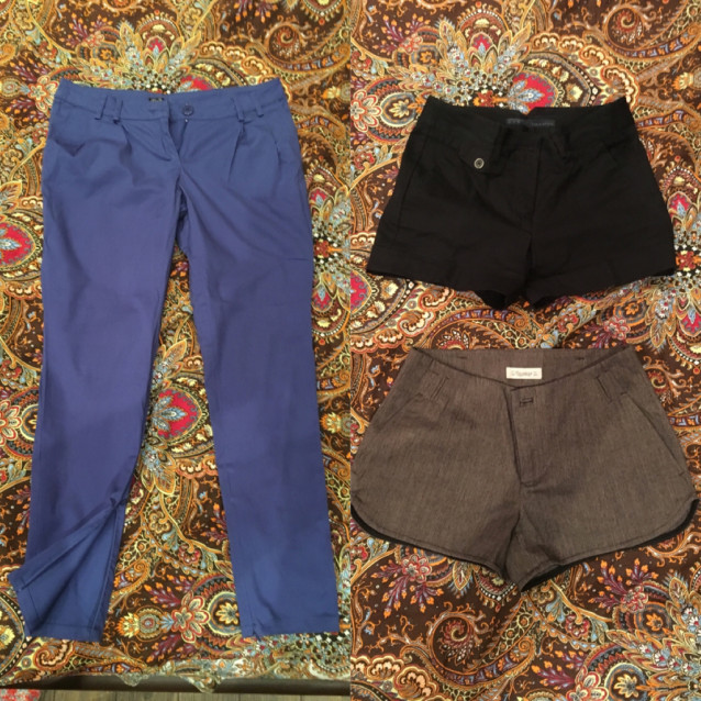 Синие брюки, шорты