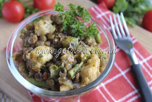 Чечевица с овощами