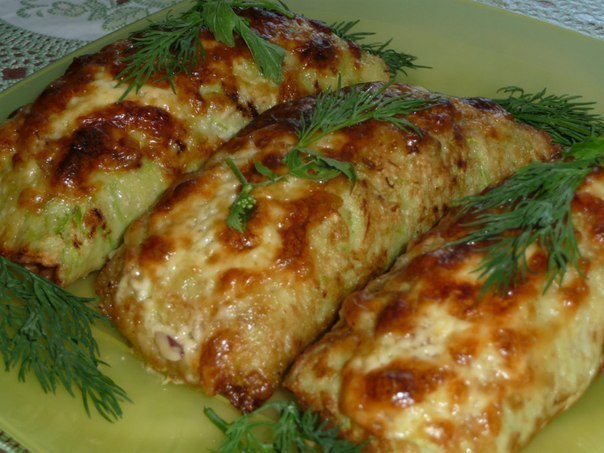 Кабачковые рулетики.