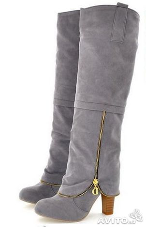 Сапоги искуственная замша