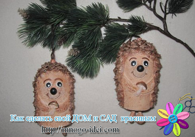 ежики из шишек