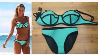 Купальник, копия Триангл, цвет голубой