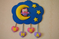 Панно именное в детскую. Ручная работа