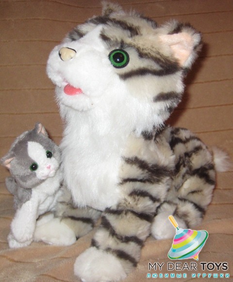 Кошка с котенком, интерактивная, мягкая от Giochi Preziosi