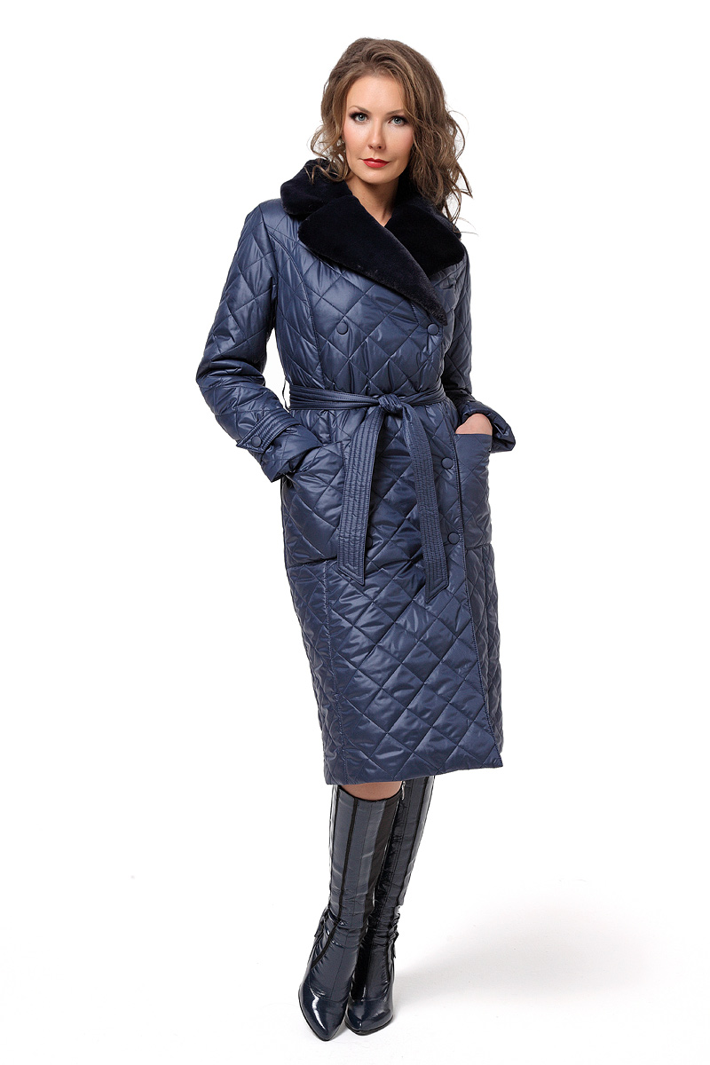 Зимнее стеганое пальто женское