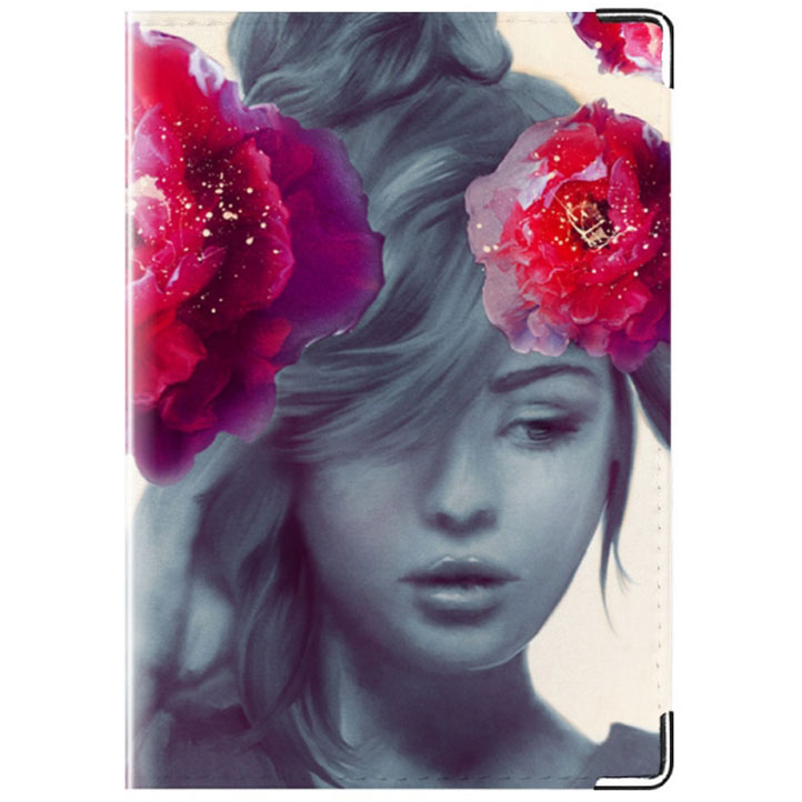 Кожаная обложка на паспорт GlamLady&Roses;