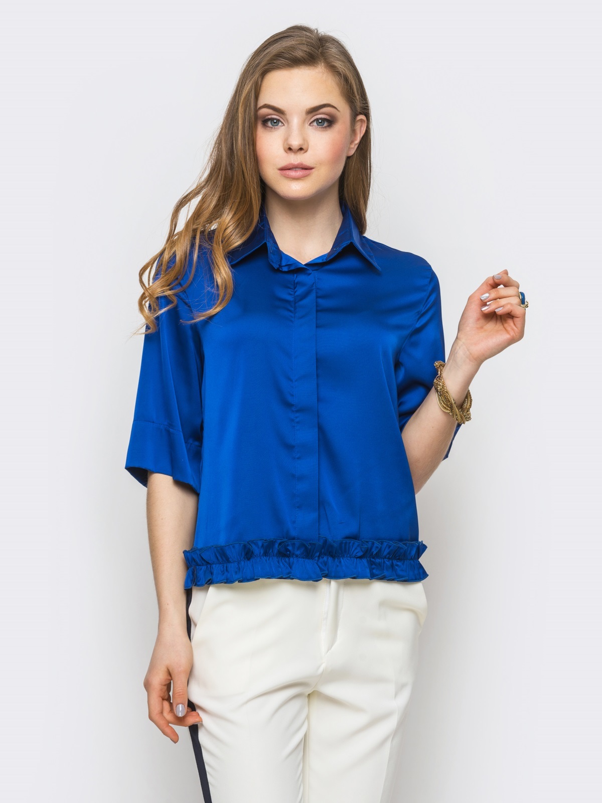 Синяя блузка женская