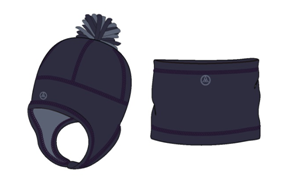 Комплект: шапка и шарф-снуд W47201 dark grey