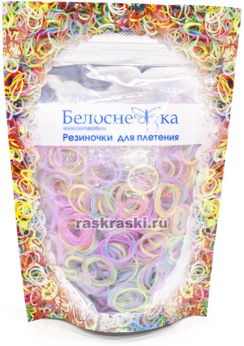 Резинки для плетения, 1000 шт, 6 светлых неоновых цветов