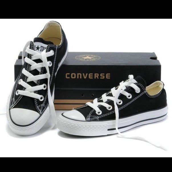 Кеды Convers подростковые и женские низкие - ЧЕРНО/БЕЛЫЕ
