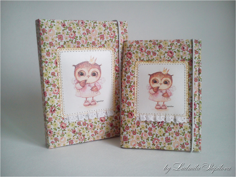 Блокнот и обложка на паспорт с совушкой...
