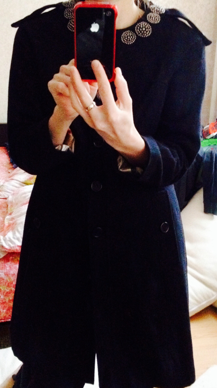 Пальто шерсть черное новое, размер М, 4600 р