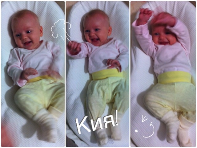 Сегодня Маше 2,5 месяца и она научилась переворачиваться на животик