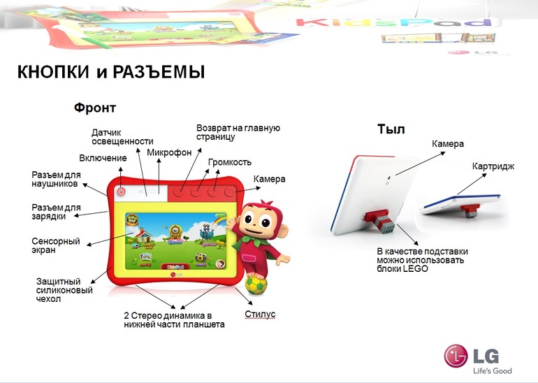 KidsPad ET720 Планшет детский обучающий от LG