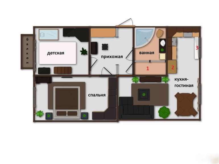 Расстановка мебели в квартире. Буду рада советам