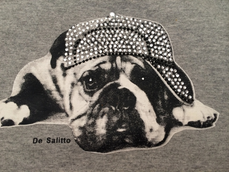 ТОЛСТОВКА СТИЛЬНАЯ СО СТРАЗАМИ И БУЛЬДОГОМ DE SALITTO р. 104