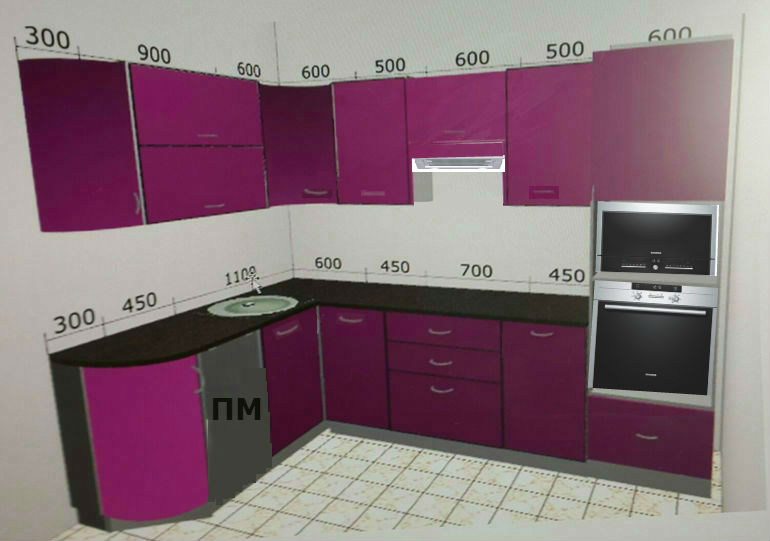 Итог моих бессонных ночей. Очередной проект кухни. Очень нужна критика.