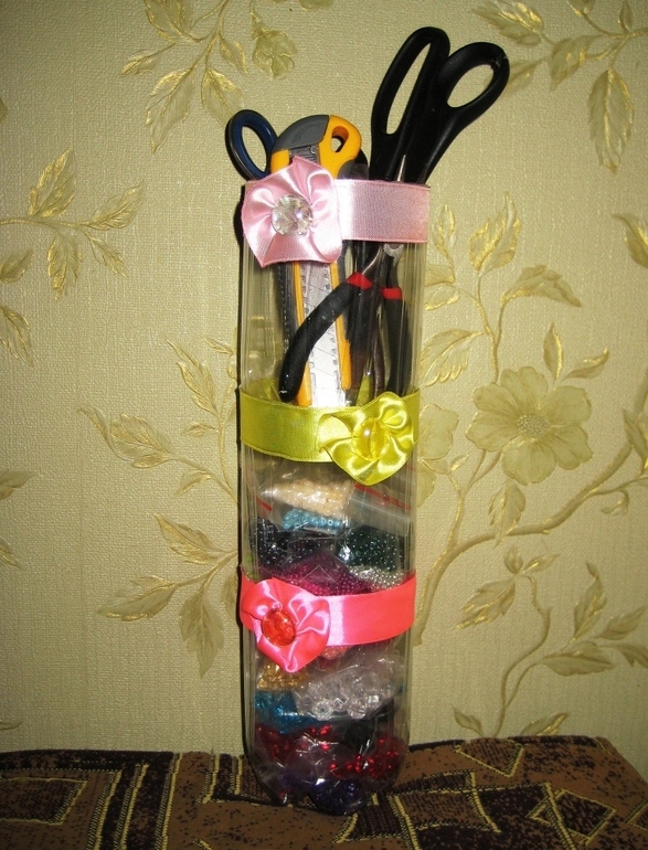 Органайзер из пластиковых бутылок. Мастер-класс