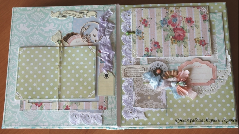 Альбом для новорожденного мальчика - винтаж и кружева!