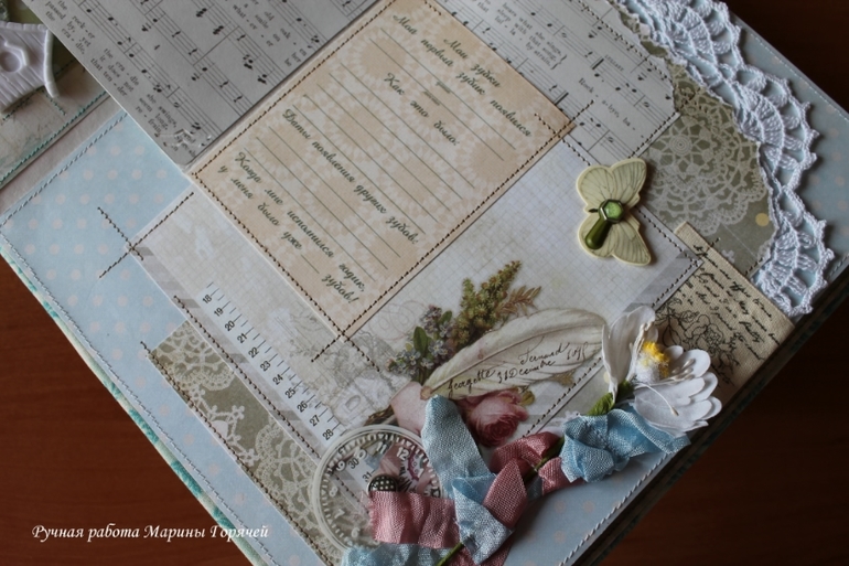 Альбом для новорожденного мальчика - винтаж и кружева!
