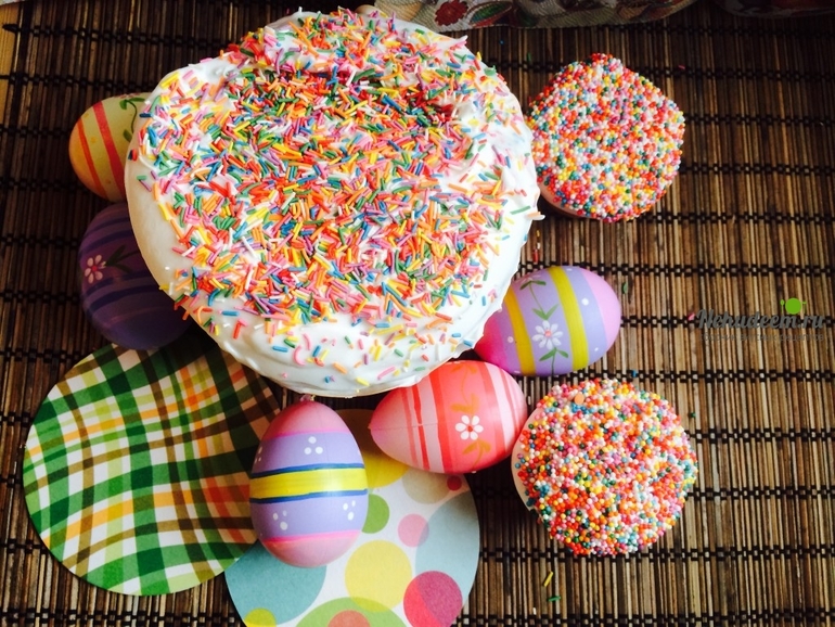 Мой вариант кулича и оформление к Пасхе