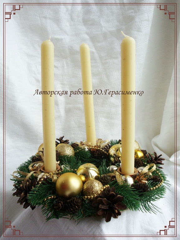 Как сделать декоративные новогодние свечи и подсвечники