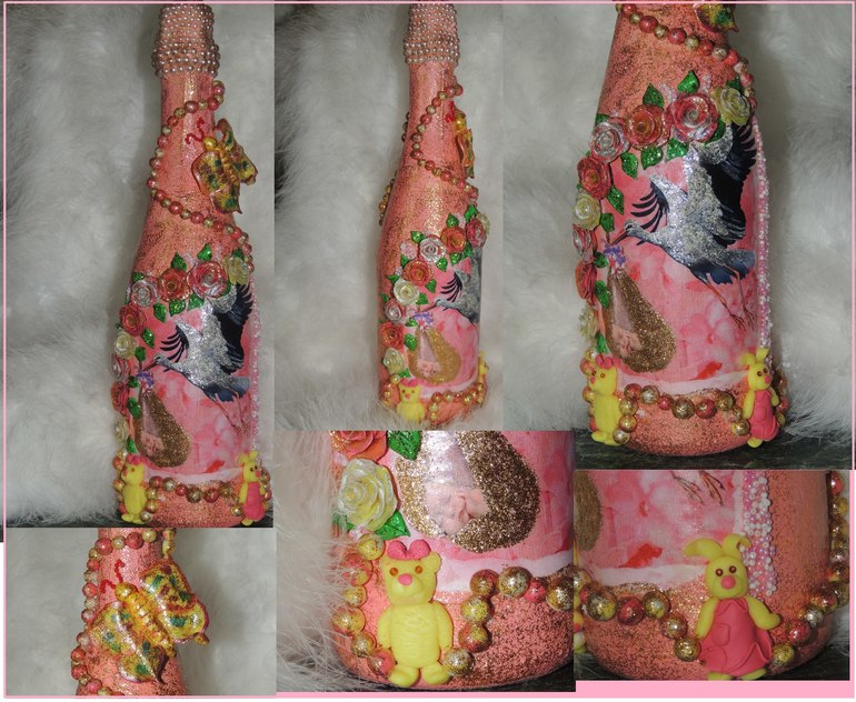 Красивое оформление бутылок на праздники