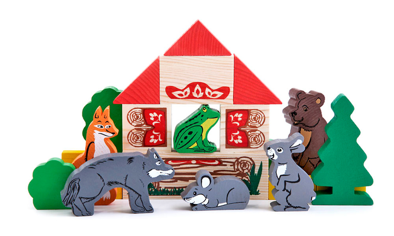 Томик деревянные сказки Теремок, новый набор,300р