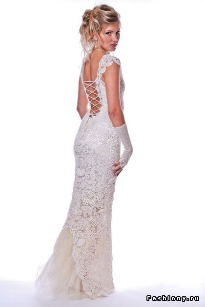 Интересные ажурные свадебные платья. Подборка