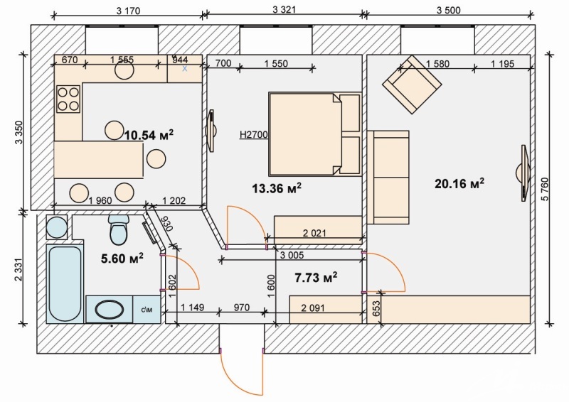 Перепланировки стандартных двушек
