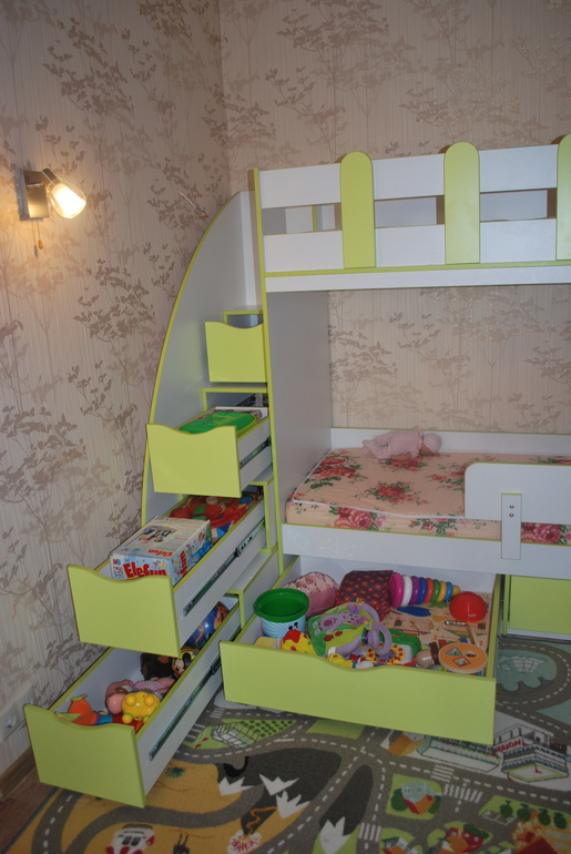 Двухъярусная кроватка для маленьких девочек)))
