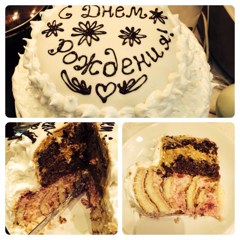 Первый двухъярусный торт)))