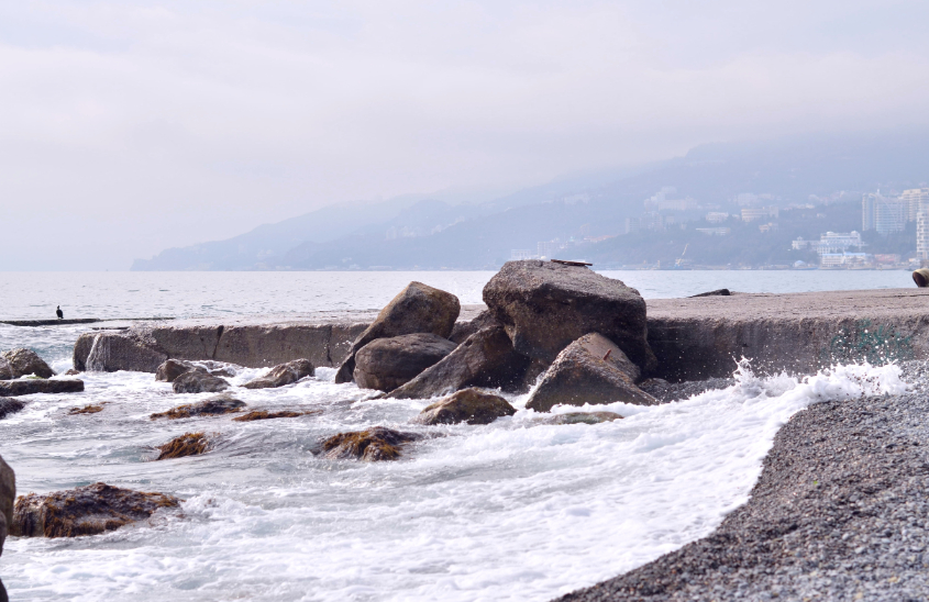 Ялта,набережная,февраль)