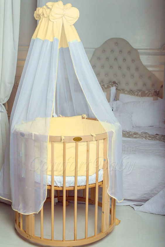 КРОВАТКА- ТРАНСФОРМЕР "COMFORT BABY" .Цена: 25 000 руб.  ХАРАКТЕРИСТИКИ:  возраст детей: 0-5 лет  габариты модели (Д х Ш х В): 1) колыбельки: 78*76*81 см  2) овальной кроватки: 128*76*81 cм  матрас приобретается отдельно.  максимальная нагрузка: 120 кг  Материал: изготавливается только из настоящего массива бука высшего сорта.  сборка: кровать в разобранном виде, простота сборки, инструкция по сборке на русском языке  продукция сертифицирована  производство: Россия  гарантия: 2 года   Дополнительные характеристики: 4 положения по высоте (расстояние положения дна от пола без колес: 1см, 12см, 37см, 57см; расстояние между отверстиями снизу-наверх: 12см, 15см, 20см.); 3 прутика - съемные.  КОНМПЛЕКТАЦИЯ:  1-я ступень - круглая кроватка  2-я ступень - овальная кроватка  3-я ступень - диванчик  4-я ступень - манеж  5-я и 6-я ступени - 2 кресла и столик  7-я ступень - пеленальный столик  ДОПОЛНИТЕЛЬНЫЕ ОПЦИИ:  Комплект постельный "Classic" +6950 руб.  Комплект постельный "Colorit" + 11990 руб.  Фирменный держатель для балдахина +790 руб.  Комплект цельных матрасов " Холкон"/ "Кокос" (круглый+овальный) +8490 руб  Маятник "ComfortBaby Pendulum" 2 в 1+6990 руб.