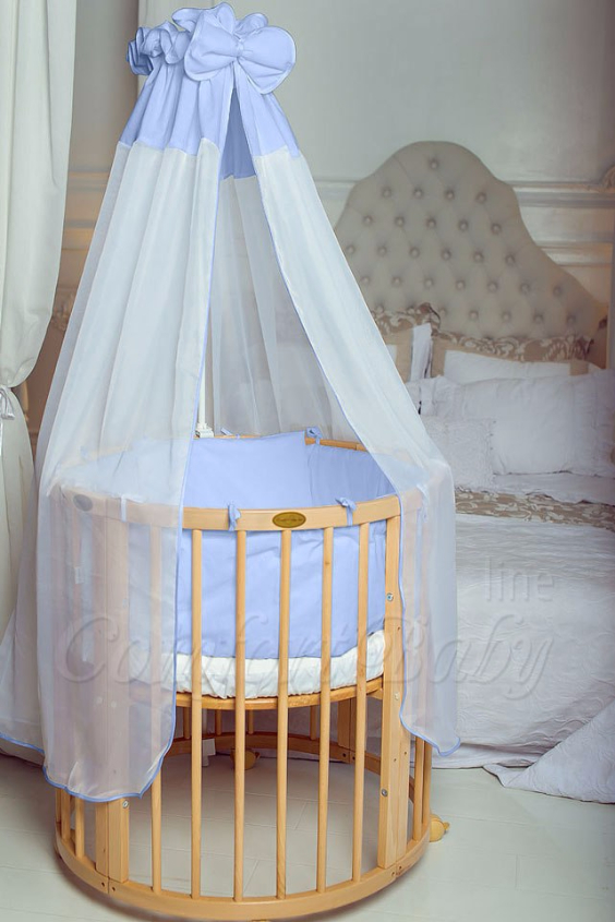 КРОВАТКА- ТРАНСФОРМЕР "COMFORT BABY" .Цена: 25 000 руб.  ХАРАКТЕРИСТИКИ:  возраст детей: 0-5 лет  габариты модели (Д х Ш х В): 1) колыбельки: 78*76*81 см  2) овальной кроватки: 128*76*81 cм  матрас приобретается отдельно.  максимальная нагрузка: 120 кг  Материал: изготавливается только из настоящего массива бука высшего сорта.  сборка: кровать в разобранном виде, простота сборки, инструкция по сборке на русском языке  продукция сертифицирована  производство: Россия  гарантия: 2 года   Дополнительные характеристики: 4 положения по высоте (расстояние положения дна от пола без колес: 1см, 12см, 37см, 57см; расстояние между отверстиями снизу-наверх: 12см, 15см, 20см.); 3 прутика - съемные.  КОНМПЛЕКТАЦИЯ:  1-я ступень - круглая кроватка  2-я ступень - овальная кроватка  3-я ступень - диванчик  4-я ступень - манеж  5-я и 6-я ступени - 2 кресла и столик  7-я ступень - пеленальный столик  ДОПОЛНИТЕЛЬНЫЕ ОПЦИИ:  Комплект постельный "Classic" +6950 руб.  Комплект постельный "Colorit" + 11990 руб.  Фирменный держатель для балдахина +790 руб.  Комплект цельных матрасов " Холкон"/ "Кокос" (круглый+овальный) +8490 руб  Маятник "ComfortBaby Pendulum" 2 в 1+6990 руб.
