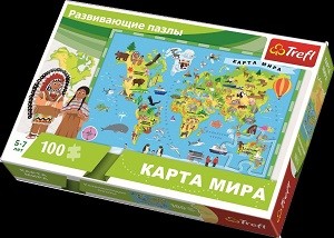 Trefl puzzle карта мира