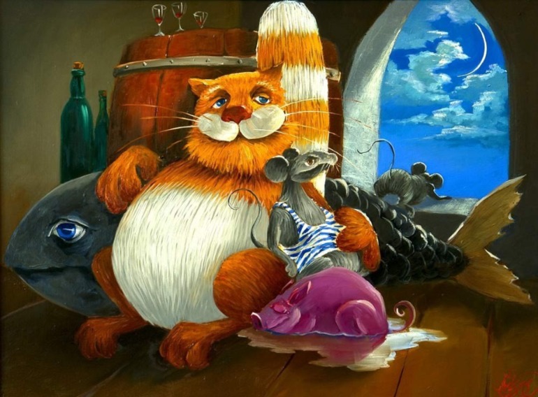 Довольные коты Антона Горцевича