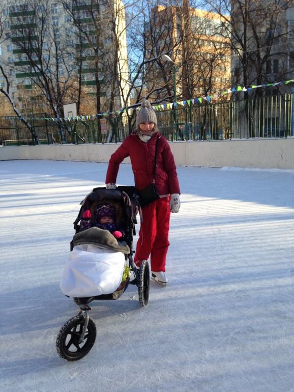 на каток с коляской? легко! если у вас есть BOB!