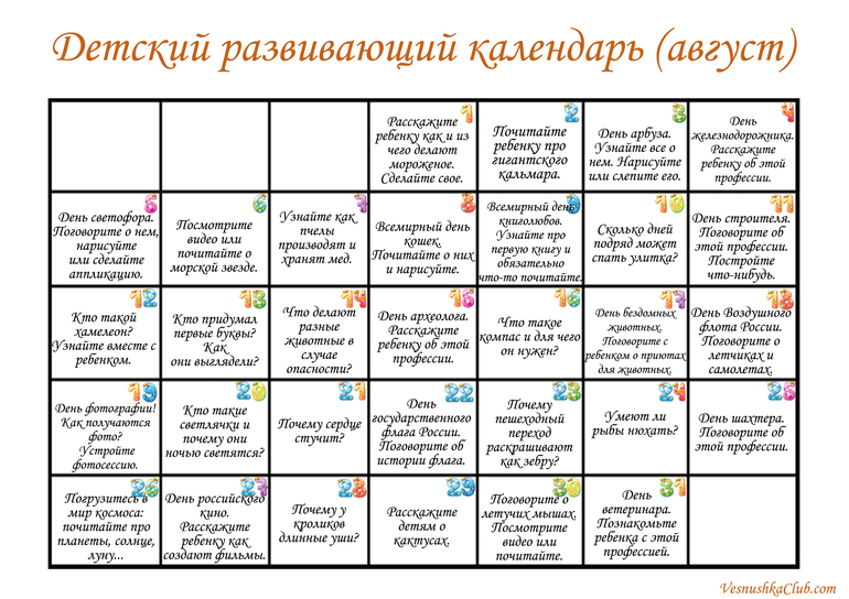 План занятий с ребенком 1 год на каждый день дома